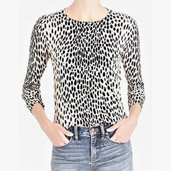 J Crew Merino Wool Pullover Sweater Womens Large Top Multicolor Leopard - Picture 11 of 11